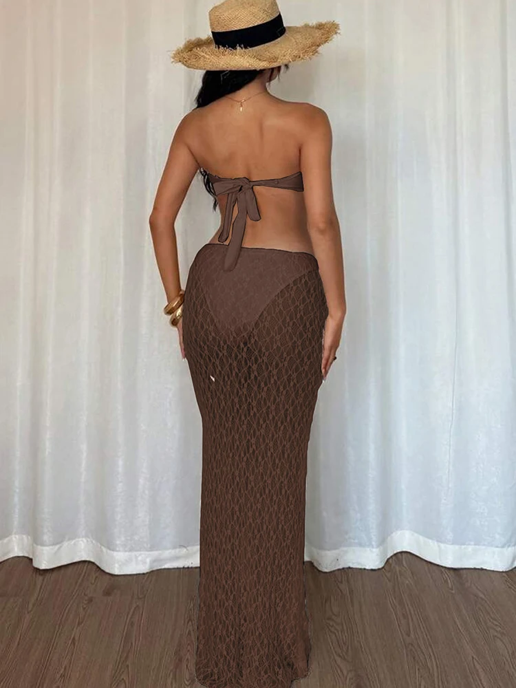 Whatiwear Beach Style Sexy 2 Piece Set Women Metal Starfish Decoration Strapless Tops+Mesh See Through Skirts Summer Fashion Set
Whatiwear Beach Style Sexy 2 Piece Set Women Metal Starfish Decoration Strapless Tops+Mesh See Through Skirts Summer Fashion Set