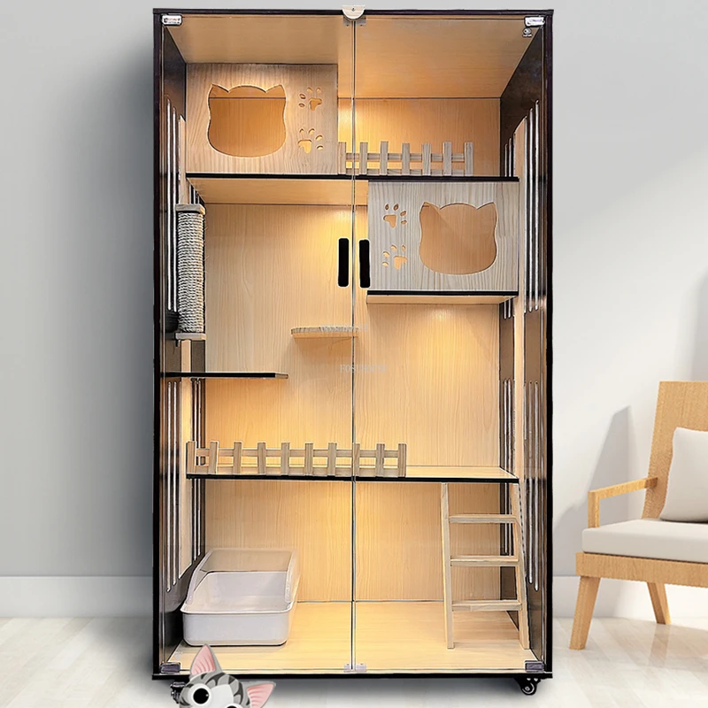 Nordic Solid Wood Cat Cages Luxury Cat Villa Home Multi-layer Large Cat House Creative Pet Supplies Pet Shop Multi-cat Breeding
Nordic Solid Wood Cat Cages Luxury Cat Villa Home Multi-layer Large Cat House Creative Pet Supplies Pet Shop Multi-cat Breeding