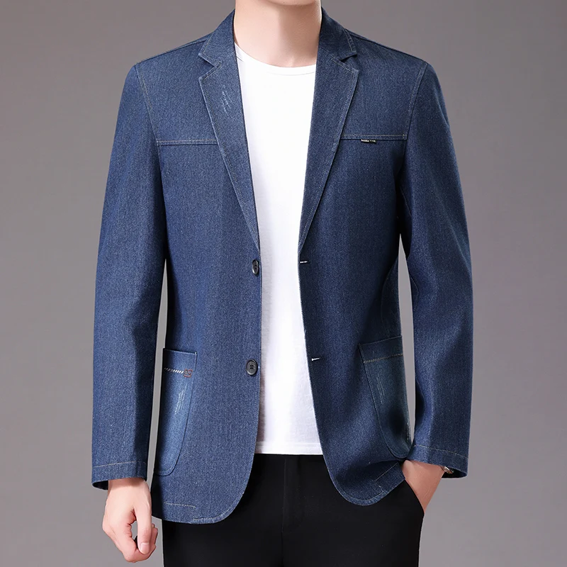 Jeans Blazer Men's Fashionable Business Formal Dance Singer Solid Color Casual Trendy Wedding Banquet Dress Performance Blazer
Jeans Blazer Men's Fashionable Business Formal Dance Singer Solid Color Casual Trendy Wedding Banquet Dress Performance Blazer