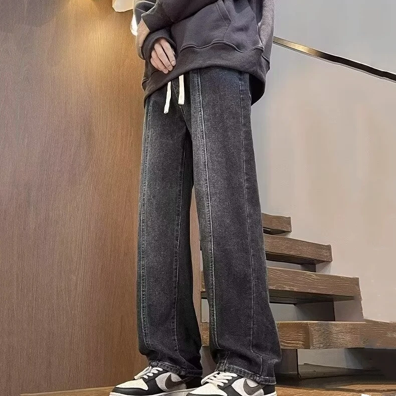 Loose Fit Dstring Denim Jeans Casual High Street Sle for plus Size Men Autumn Straight Leg Long Trousers Teenagers Faion
Loose Fit Dstring Denim Jeans Casual High Street Sle for plus Size Men Autumn Straight Leg Long Trousers Teenagers Faion