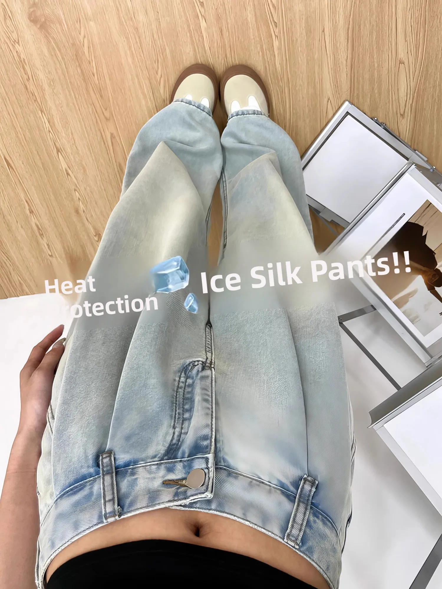 Loose Fit Slimming Drapey Light Blue Lyocell Denim Pants Women's Spring Summer Thin High Waist Wide Leg Long Ice Silk Jeans
Loose Fit Slimming Drapey Light Blue Lyocell Denim Pants Women's Spring Summer Thin High Waist Wide Leg Long Ice Silk Jeans