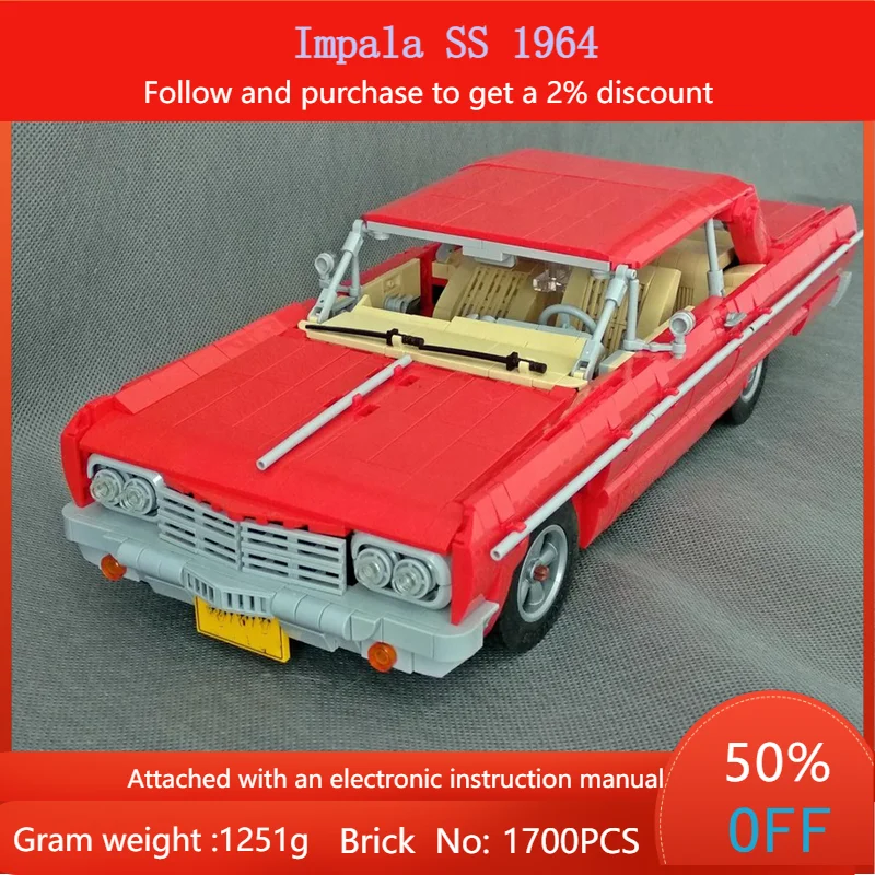 Модель строительного блока MOC 107777, автомобиль, новый 1964, супергоночная классическая спортивная игрушка для мальчиков и взрослых, подарок на день рождения
Модель строительного блока MOC 107777, автомобиль, новый 1964, супергоночная классическая спортивная игрушка для мальчиков и взрослых, подарок на день рождения