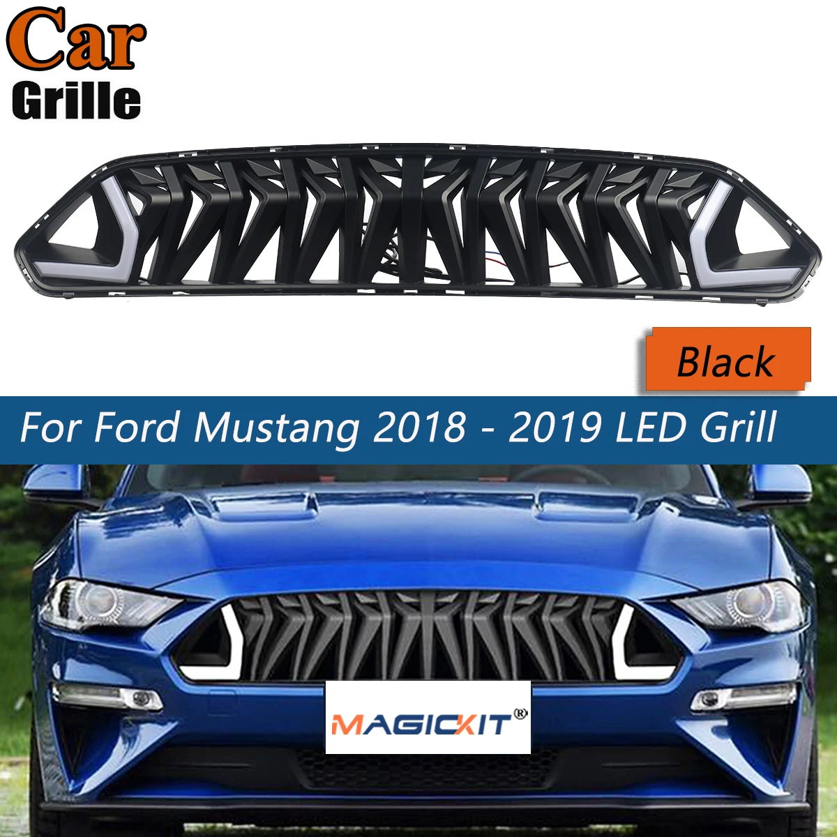 Car Front Bumper Shark Grille For Ford Mustang Led Grill Black 2018 2019 Replacement Part
Car Front Bumper Shark Grille For Ford Mustang Led Grill Black 2018 2019 Replacement Part