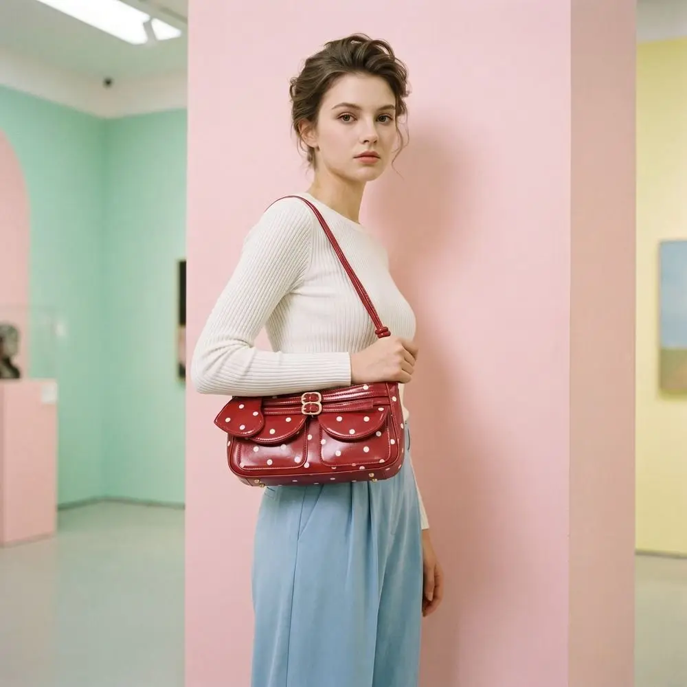 Trendy Adjustable Strap Polka Dot Shoulder Bag Buckle Heart Pendant Square Underarm Bag PU Zipper Closure Crossbody Bag Daily
Trendy Adjustable Strap Polka Dot Shoulder Bag Buckle Heart Pendant Square Underarm Bag PU Zipper Closure Crossbody Bag Daily