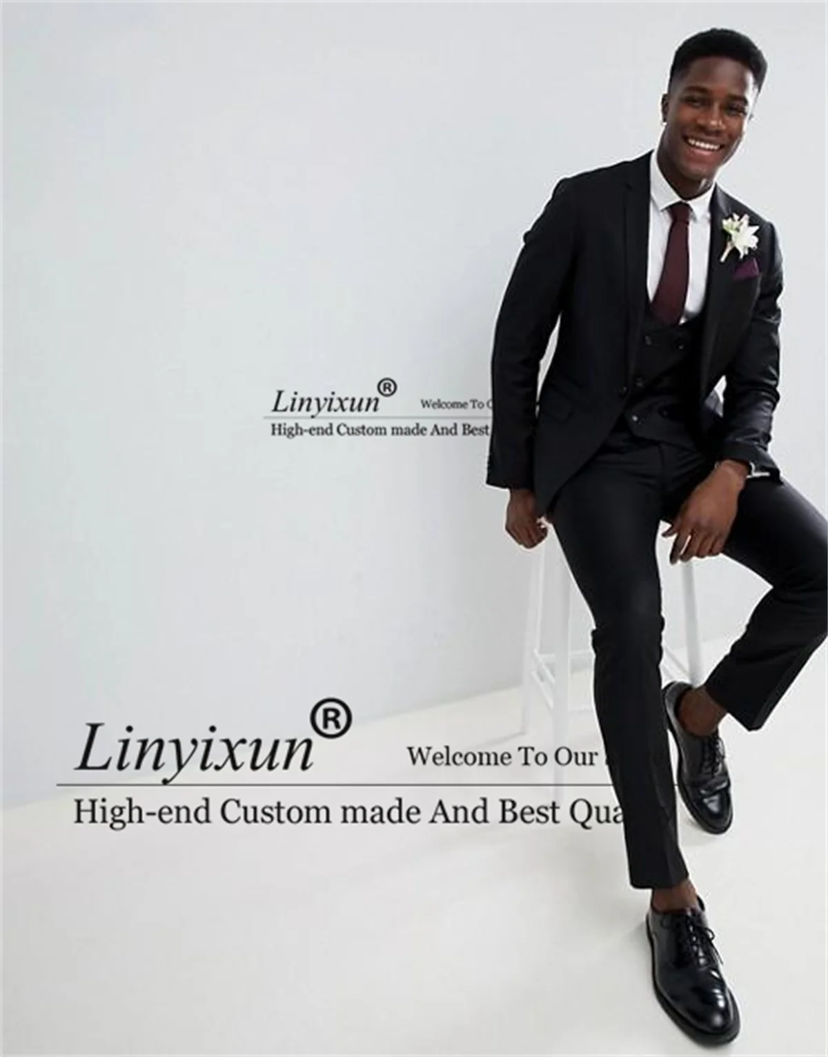 Formal Black Mens Suits Notched Lapel Groomsmen Wedding Tuxedos 3 Pieces Sets Best Business Male Blazers Slim Fit Costume Homme
Formal Black Mens Suits Notched Lapel Groomsmen Wedding Tuxedos 3 Pieces Sets Best Business Male Blazers Slim Fit Costume Homme