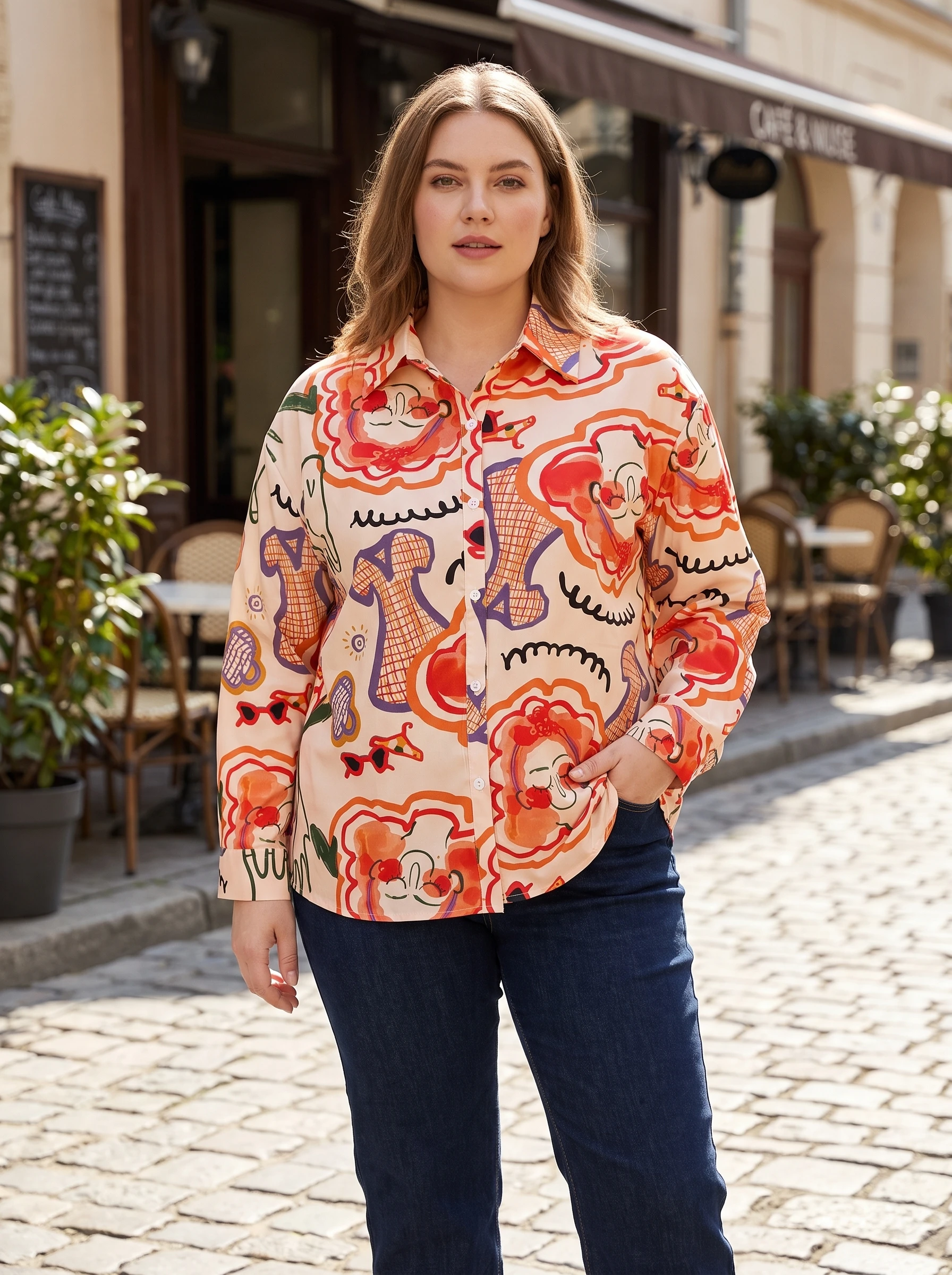 Gadinus Plus Size Women Printed Long Sleeve Shirt Casual Loose Fit Button Up Blouse Fashion Top
Gadinus Plus Size Women Printed Long Sleeve Shirt Casual Loose Fit Button Up Blouse Fashion Top