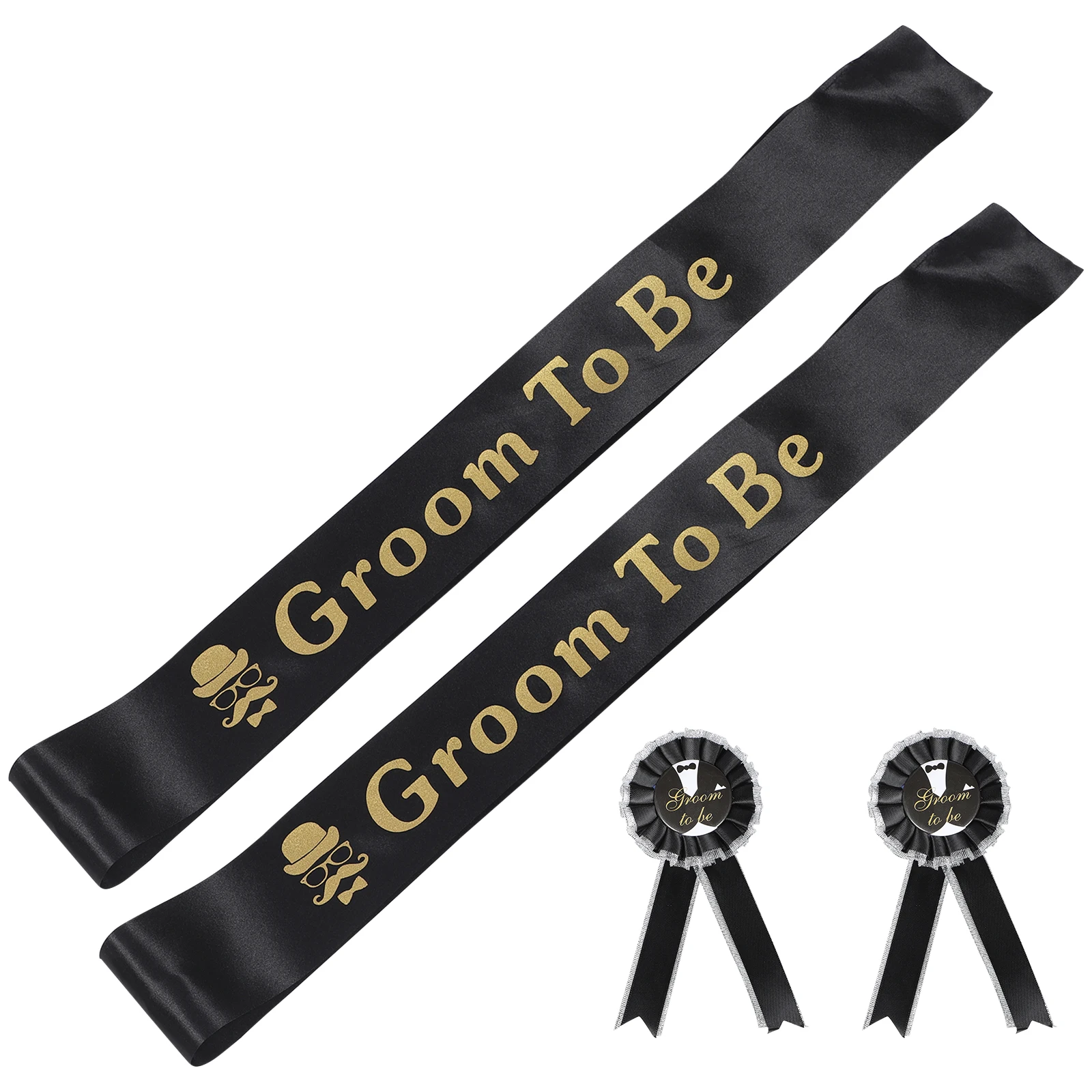 2 Sets Groom Shoulder Sashes Bachelorette Decorations Cloth Engagement Etiquette Belts Men Brooches Flower Shape Bow Tie Pin
2 Sets Groom Shoulder Sashes Bachelorette Decorations Cloth Engagement Etiquette Belts Men Brooches Flower Shape Bow Tie Pin