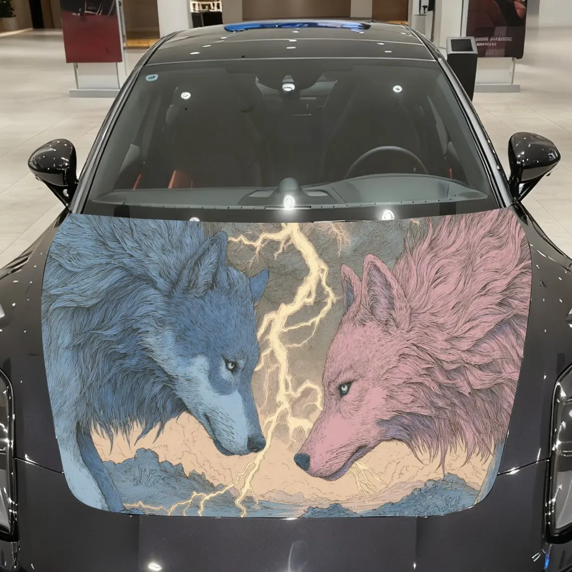 Dynamic Lightning Wolf Pair Auto Cover Sticker, Waterproof and Self-adhesive Auto Hood Decal, Auto Vinyl Wraps, Cool Car Exterio
Dynamic Lightning Wolf Pair Auto Cover Sticker, Waterproof and Self-adhesive Auto Hood Decal, Auto Vinyl Wraps, Cool Car Exterio