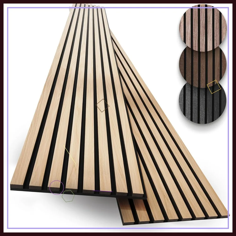 2-Pack Acoustic Wood Slat Wall Panels - Soundproof Wooden Paneling for Interior Decor
2-Pack Acoustic Wood Slat Wall Panels - Soundproof Wooden Paneling for Interior Decor