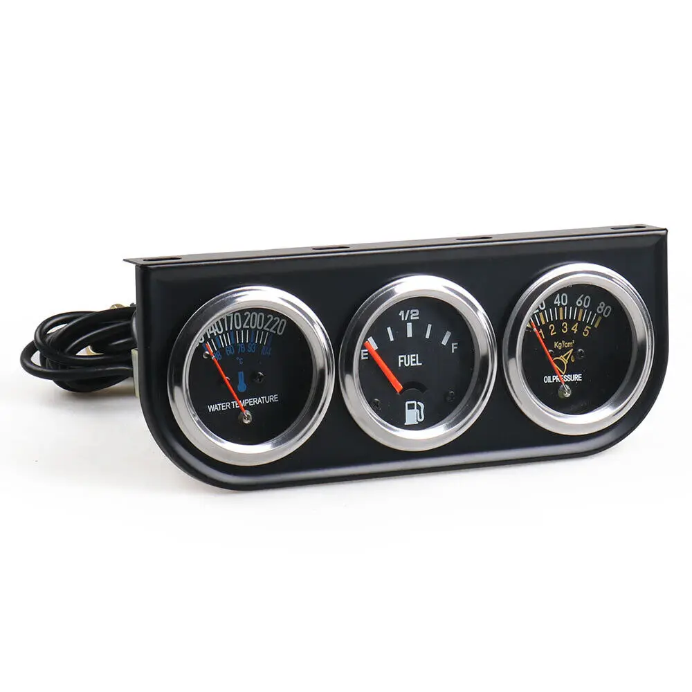 2" 52mm 3in1 Car Triple Gauge Kit Oil Pressure Water Temp Fuel Level Gauge Meter
2" 52mm 3in1 Car Triple Gauge Kit Oil Pressure Water Temp Fuel Level Gauge Meter