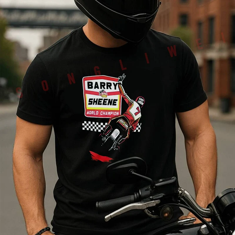 Barry Sheene Vintage Motorcycle Racingcotton T-Shirt Moto Fans New Fashion Summer Men Short Sleeve O-Neck T Shirt Tees
Barry Sheene Vintage Motorcycle Racingcotton T-Shirt Moto Fans New Fashion Summer Men Short Sleeve O-Neck T Shirt Tees