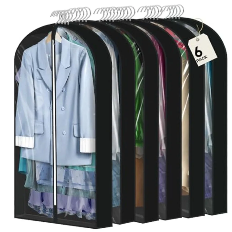 6 Pcs 60" Garment Bags for Hanging Clothes, Clear Suit Bags for Closet Storage Clothing Storage, Garment Bags Shoulder Covers w
6 Pcs 60" Garment Bags for Hanging Clothes, Clear Suit Bags for Closet Storage Clothing Storage, Garment Bags Shoulder Covers w