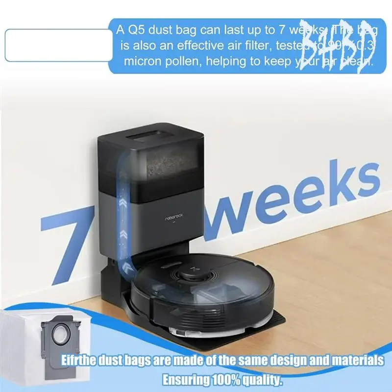 BHBD-16 Pack Disposable Dust Bag For Roborock Q5 Q5+ Q7 Q7+ Q7 Max Q7 Max+ S7 Maxv Ultra S8+ S8 Pro Ultra Robot Vacuum
BHBD-16 Pack Disposable Dust Bag For Roborock Q5 Q5+ Q7 Q7+ Q7 Max Q7 Max+ S7 Maxv Ultra S8+ S8 Pro Ultra Robot Vacuum