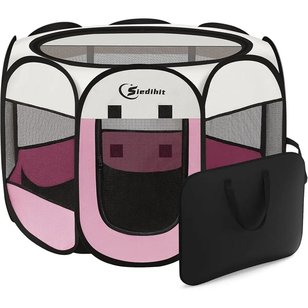 Portable Pink Medium Dog and Rabbit Playpen with Carrying Bag for Indoor and Outdoor Use
Portable Pink Medium Dog and Rabbit Playpen with Carrying Bag for Indoor and Outdoor Use