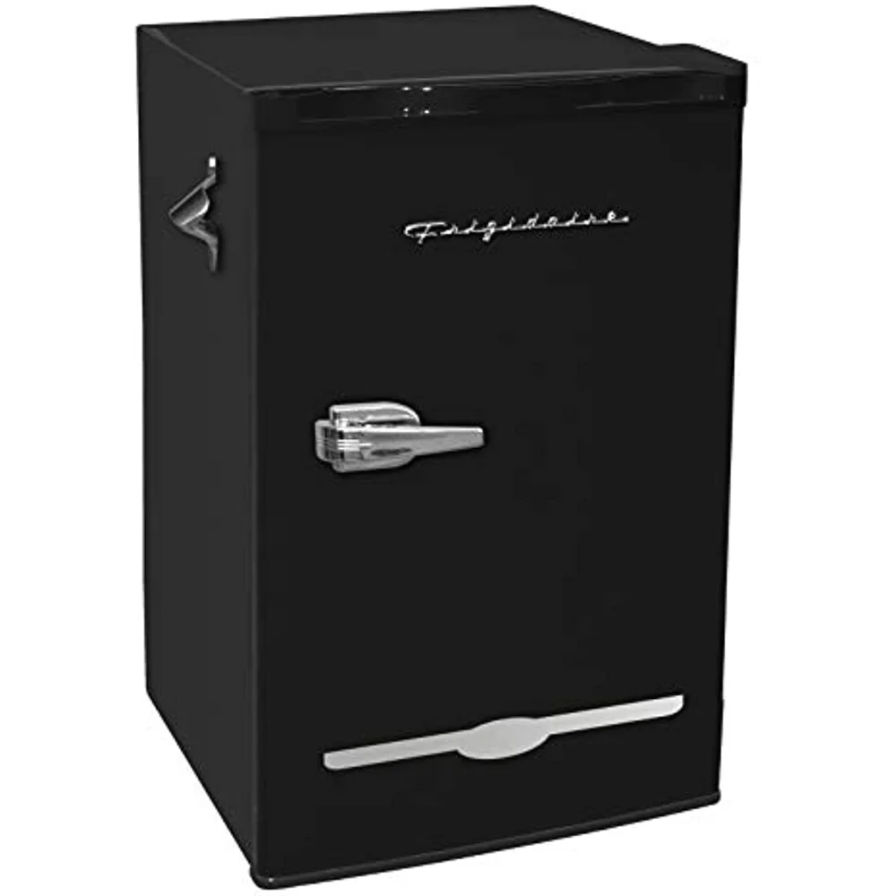 FRIGIDAIRE EFR376-BLACK 3.1 Cu Ft Black Retro Bar Fridge with Side Bottle Opener.
FRIGIDAIRE EFR376-BLACK 3.1 Cu Ft Black Retro Bar Fridge with Side Bottle Opener.