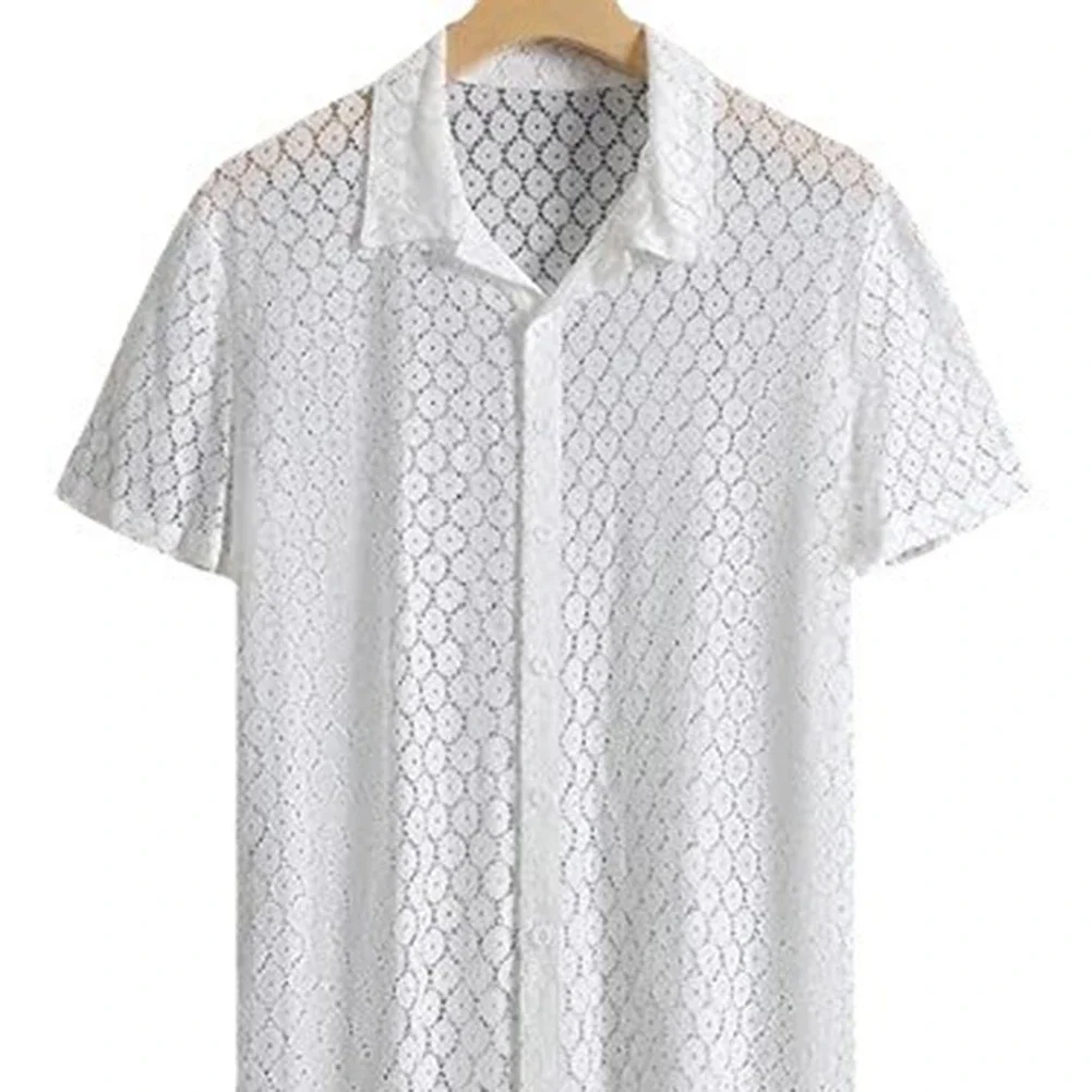 Tops Shirt Outer Lapel Tops S-2XL Sexy Short-Sleeve Shirt Simple White Beach Casual Embroidery Hollow Out Mesh
Tops Shirt Outer Lapel Tops S-2XL Sexy Short-Sleeve Shirt Simple White Beach Casual Embroidery Hollow Out Mesh
