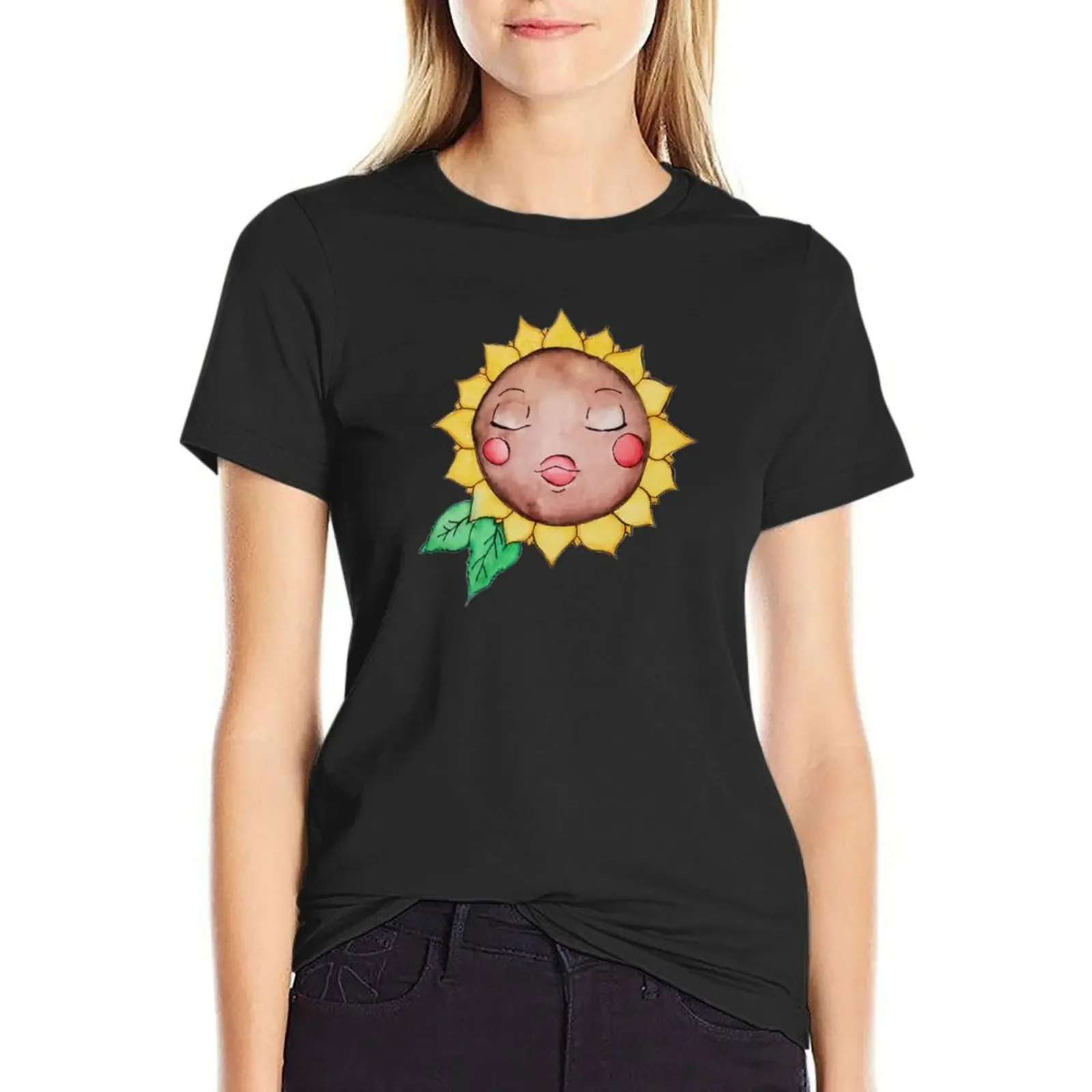 Sleepy Sunflower Girl T-Shirt hippie clothes korean fashion customs design your own anime white t-shirts for Women
Sleepy Sunflower Girl T-Shirt hippie clothes korean fashion customs design your own anime white t-shirts for Women