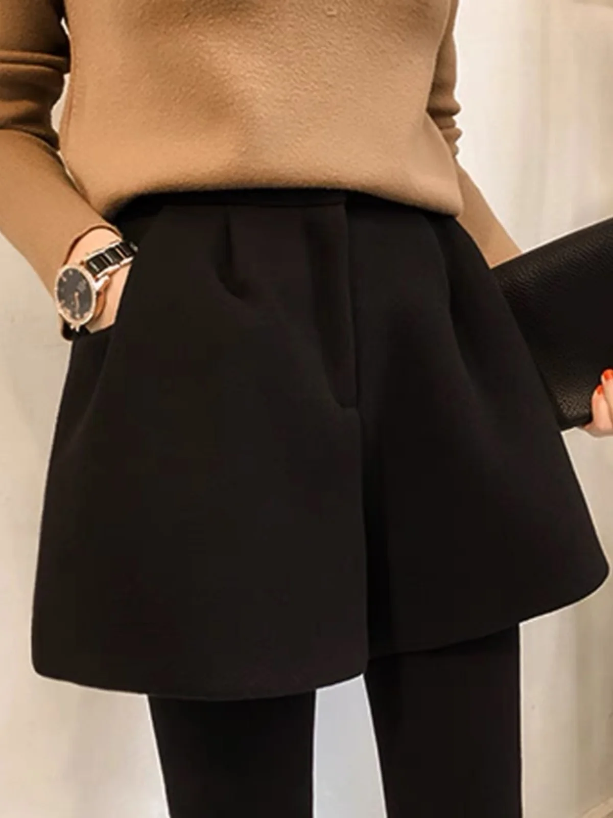 Fall Winter plus Size Fashionable Black A-Line High Waist Slimming High-Rise Woolen Shorts Women's Commute Style Korean ...
Fall Winter plus Size Fashionable Black A-Line High Waist Slimming High-Rise Woolen Shorts Women's Commute Style Korean ...