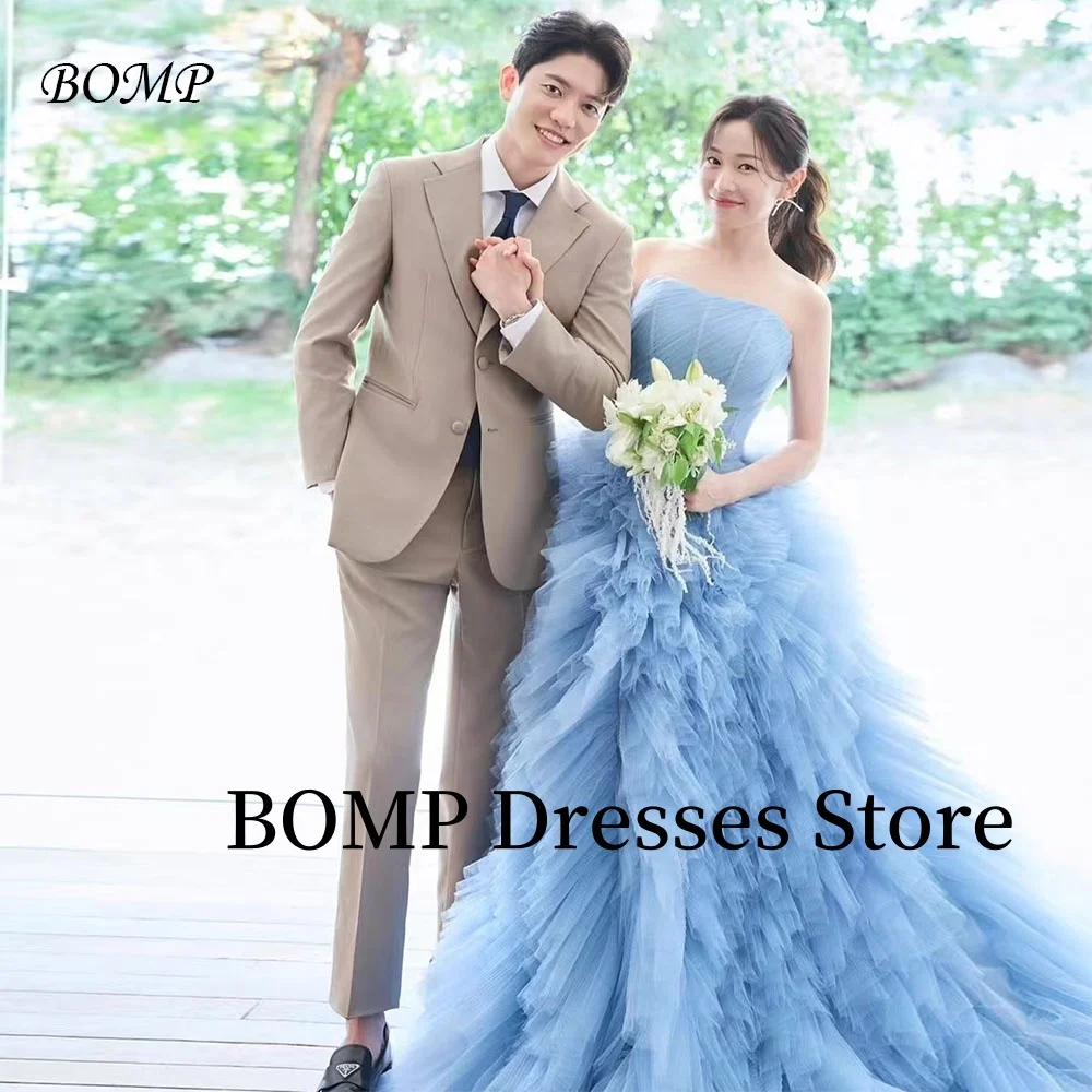 BOMP Princess Wedding Dress Multi-layered Blue Floor Length Tulle A-Line Evening Party Bridal Gown Korea Photo Shoot Customized
BOMP Princess Wedding Dress Multi-layered Blue Floor Length Tulle A-Line Evening Party Bridal Gown Korea Photo Shoot Customized