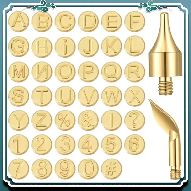 43 PCS Wood Burning Tip Set Including Letter Number Symbol Wood Burning Tip Gold Copper For DIY Embossing And Carving Crafts
43 PCS Wood Burning Tip Set Including Letter Number Symbol Wood Burning Tip Gold Copper For DIY Embossing And Carving Crafts