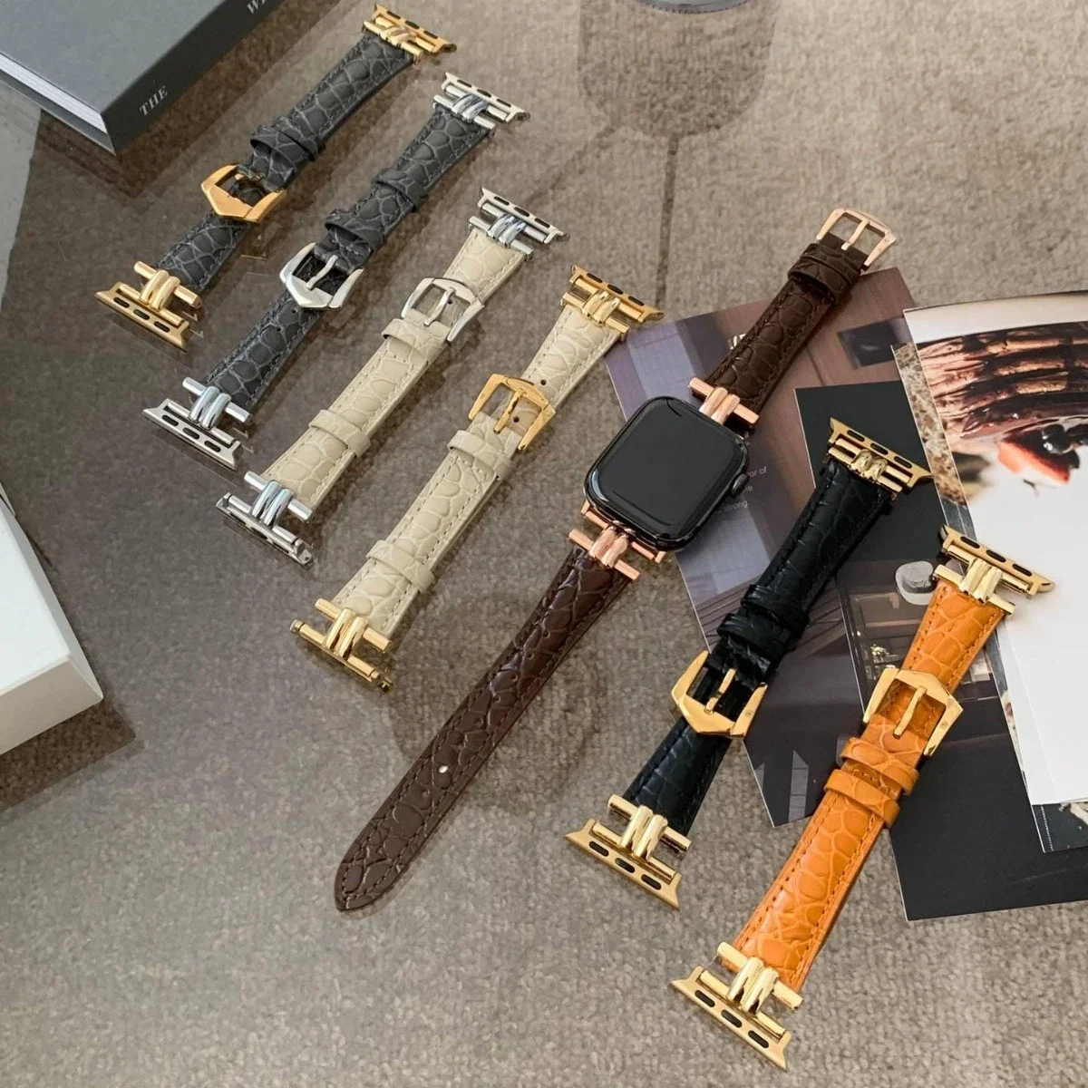 Crocodile Patterned Genuine Leather Strap, Suitable for Apple Watch S876se Creative Metal Buckle Arc De Triomphe
Crocodile Patterned Genuine Leather Strap, Suitable for Apple Watch S876se Creative Metal Buckle Arc De Triomphe