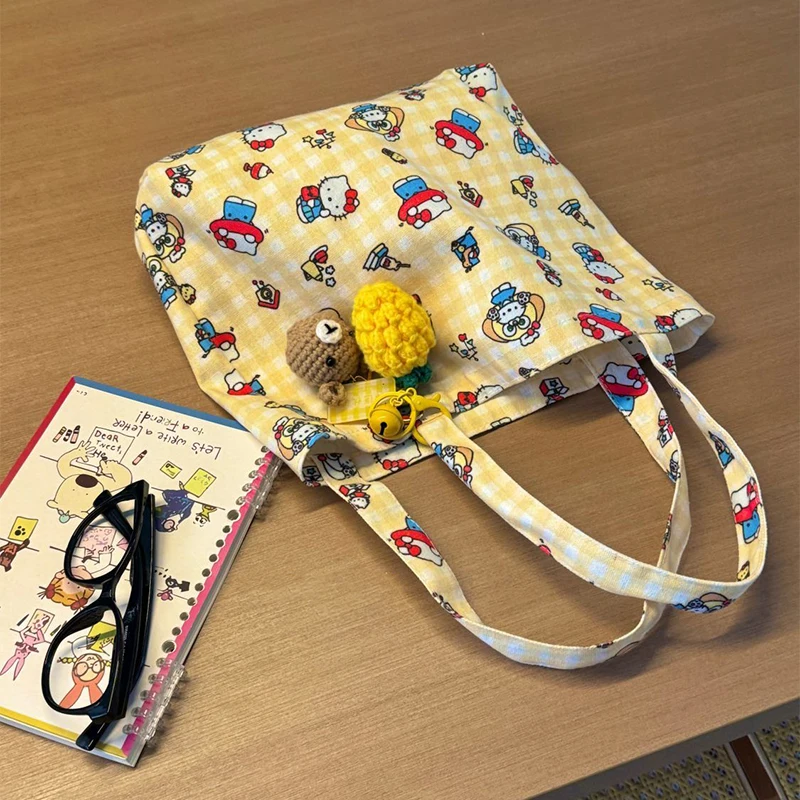 Sanrio Kawaii Anime Hello Kitty Canvas Bag Cute Sweet Tote Bag Cartoon Large Capacity Lunch Bag Lovely Handbag Gifts for Girls
Sanrio Kawaii Anime Hello Kitty Canvas Bag Cute Sweet Tote Bag Cartoon Large Capacity Lunch Bag Lovely Handbag Gifts for Girls