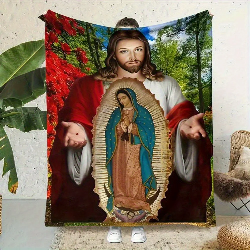 300G Heavy Comfort Fleece Bible Blanket - Flippable Four Seasons Soft Religious Shawl with Jesus and Virgin Mary Pattern,
300G Heavy Comfort Fleece Bible Blanket - Flippable Four Seasons Soft Religious Shawl with Jesus and Virgin Mary Pattern,