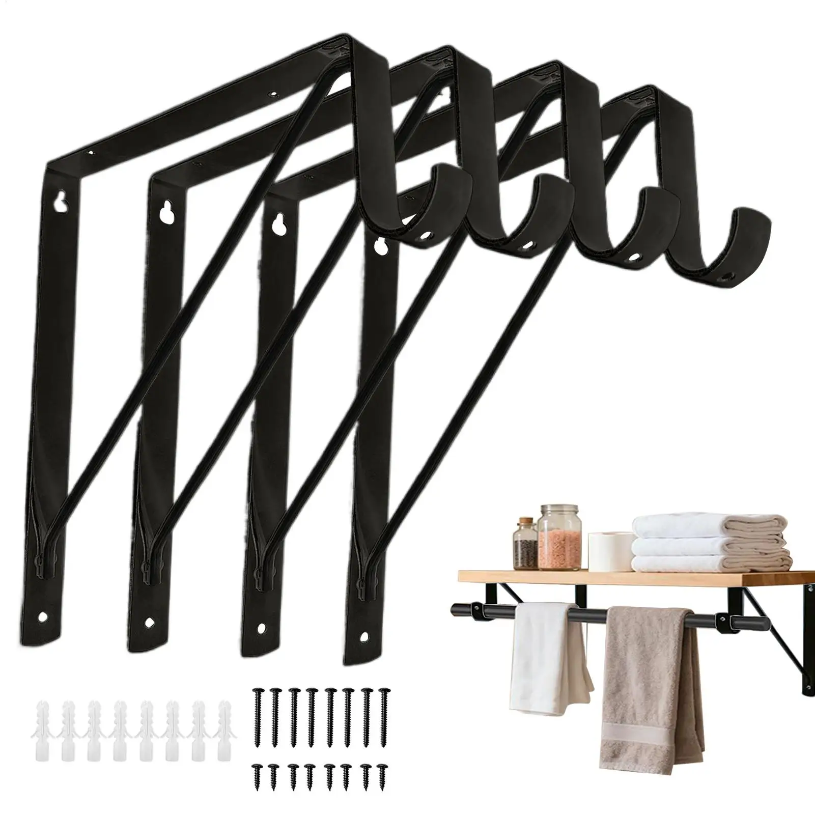 Сверхмощный кронштейн для гардероба и стойка для стойки, опорный крючок для стержня для шкафа, настенный круглый кронштейн для стержня для шкафа
Сверхмощный кронштейн для гардероба и стойка для стойки, опорный крючок для стержня для шкафа, настенный круглый кронштейн для стержня для шкафа