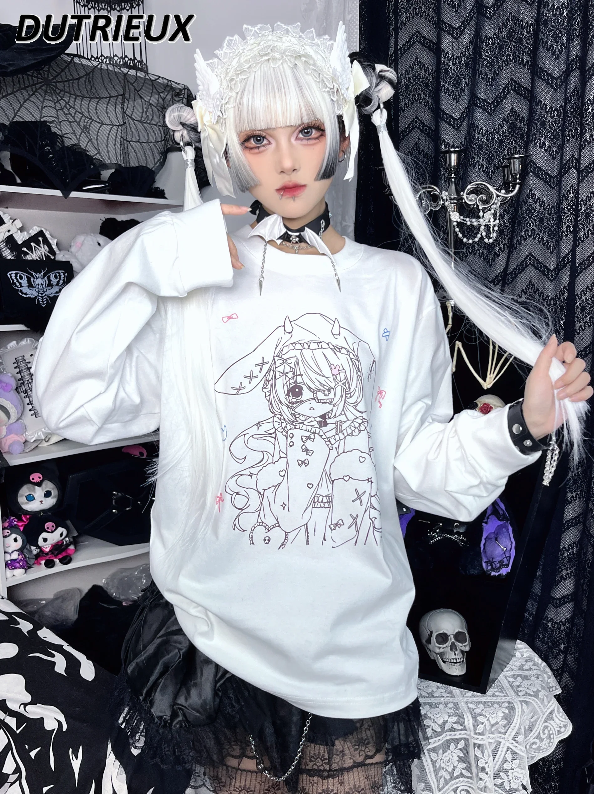 Harajuku Japanese Sweet Top Women's Long-Sleeved Graphic T-Shirts Spring Autumn Pure Cotton Loose Casual T Shirts Y2k Topss
Harajuku Japanese Sweet Top Women's Long-Sleeved Graphic T-Shirts Spring Autumn Pure Cotton Loose Casual T Shirts Y2k Topss