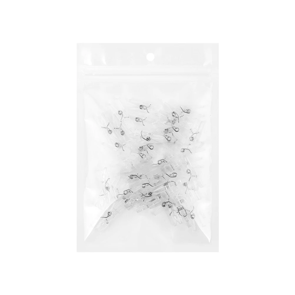 100Pcs Spring Hanging Clips Mini Clothes Clips Transparent Plastic Clothespins for Photos Clothes Line Bag Sealing
100Pcs Spring Hanging Clips Mini Clothes Clips Transparent Plastic Clothespins for Photos Clothes Line Bag Sealing