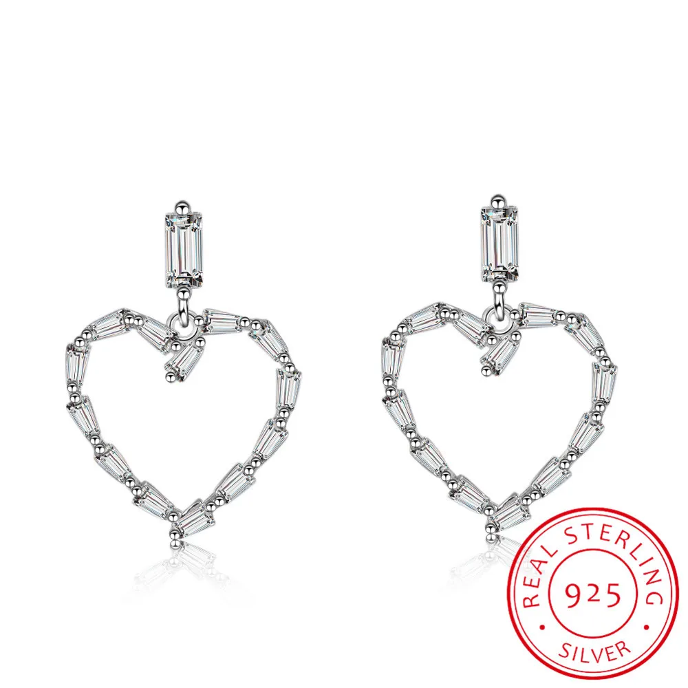 925 Sterling Silver Earrings For Women Sterling-silver Jewelry Aaa Zirconia Mosaic Heart Shape Earrings Brincos S-e439
925 Sterling Silver Earrings For Women Sterling-silver Jewelry Aaa Zirconia Mosaic Heart Shape Earrings Brincos S-e439