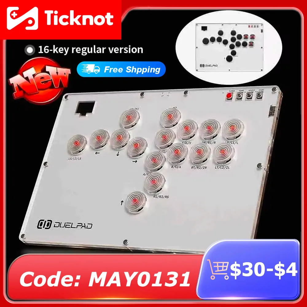 Duelpad Stickless Controller Hitbox For PS5 Fighting Game Stick Arcade Joystick Pico GP2040-CE For PC/Xbox/PS4/Switch
Duelpad Stickless Controller Hitbox For PS5 Fighting Game Stick Arcade Joystick Pico GP2040-CE For PC/Xbox/PS4/Switch