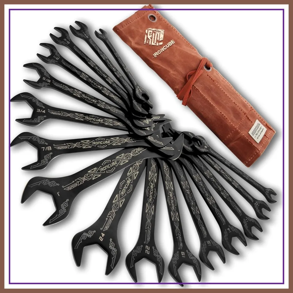 16-Piece Super Thin Wrench Set for Bike: SAE & Metric, Stainless Steel, Rust Resistant for Tight Spaces
16-Piece Super Thin Wrench Set for Bike: SAE & Metric, Stainless Steel, Rust Resistant for Tight Spaces