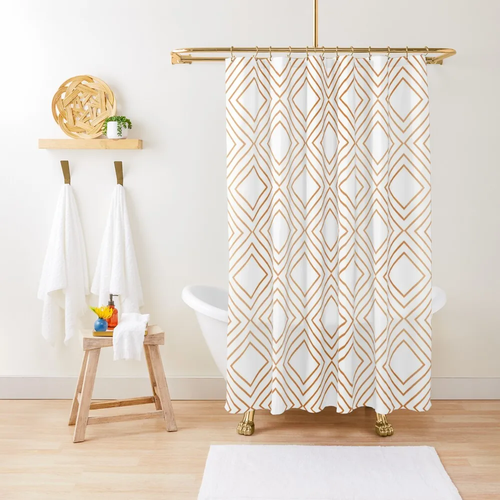 White & Copper Geometric Diamond Shower Curtain Shower Waterproof Waterproof Shower Bathroom Accessorys Bathroom Box Curtain
White & Copper Geometric Diamond Shower Curtain Shower Waterproof Waterproof Shower Bathroom Accessorys Bathroom Box Curtain