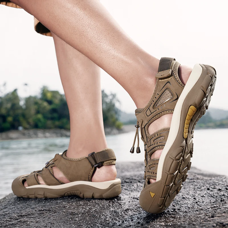 Summer Men Sandals Leather Casual Vacation Non-slip Outdoor Thick Soled Mens Leather Sandals Men Soft Sole Comfort Beach Shoes
Summer Men Sandals Leather Casual Vacation Non-slip Outdoor Thick Soled Mens Leather Sandals Men Soft Sole Comfort Beach Shoes