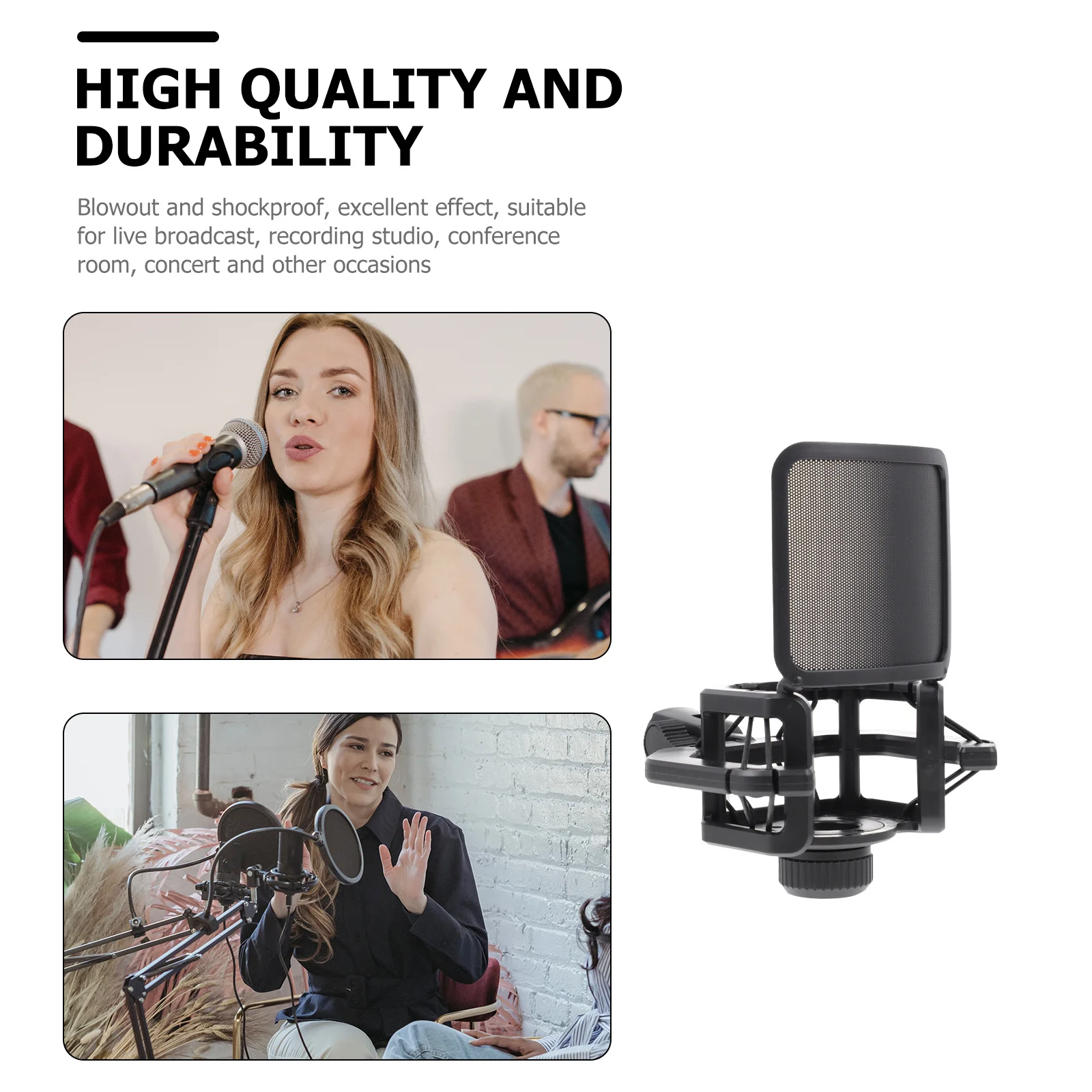 1pc Anti-Spray Shockproof Microphone Stand Adjustable Detachable Mic Rack For Live Broadcast Studio Concert Black Abs
1pc Anti-Spray Shockproof Microphone Stand Adjustable Detachable Mic Rack For Live Broadcast Studio Concert Black Abs