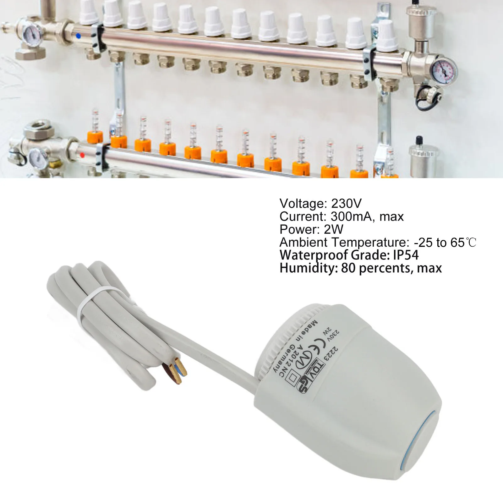 Thermostatic Valve IP54 Waterproof Easy To Install Electric Thermal Actuator 230V Closed Lightweight for Ground Heating
Thermostatic Valve IP54 Waterproof Easy To Install Electric Thermal Actuator 230V Closed Lightweight for Ground Heating