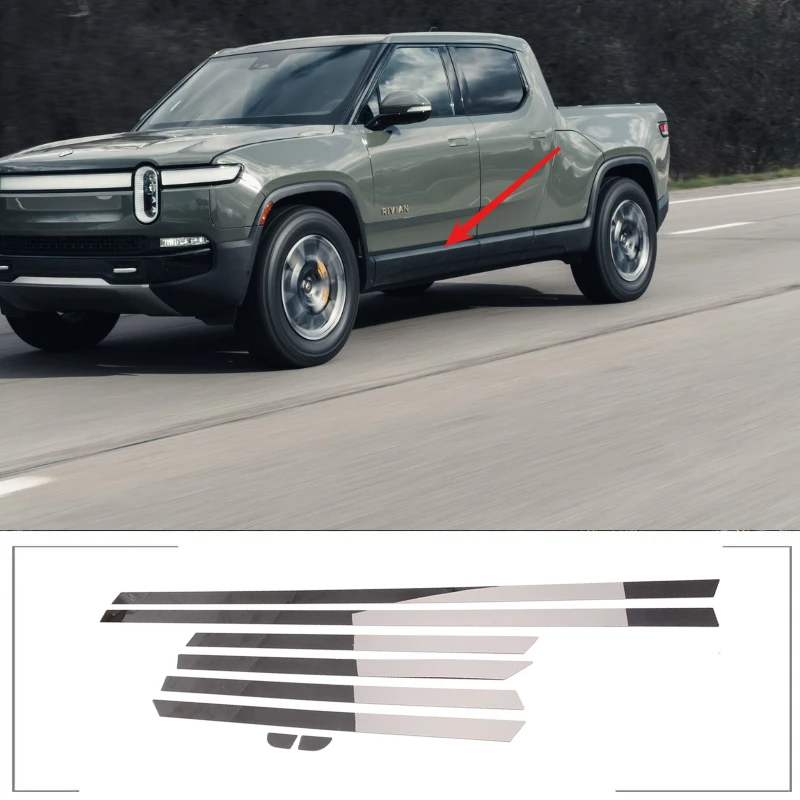 For Rivian R1T 2022-2025 Stainless Steel Silver Car Door Body Side Decoration Strips Trim Sticker External Car Accessories
For Rivian R1T 2022-2025 Stainless Steel Silver Car Door Body Side Decoration Strips Trim Sticker External Car Accessories