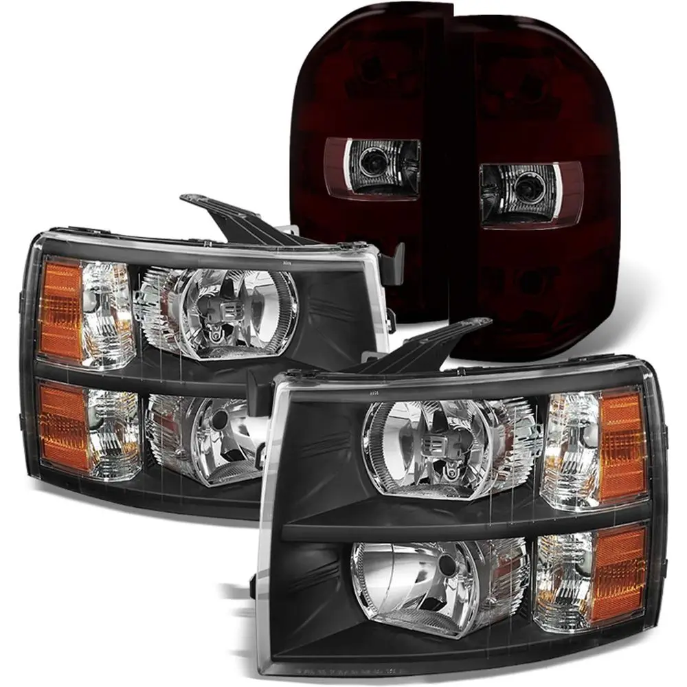 - Fits 2007-2013 Silverado 1500 07-14 2500HD 3500HD Pickup Black Headlights + Dark Red Tail Brake Lamps Pair Left+Right
- Fits 2007-2013 Silverado 1500 07-14 2500HD 3500HD Pickup Black Headlights + Dark Red Tail Brake Lamps Pair Left+Right