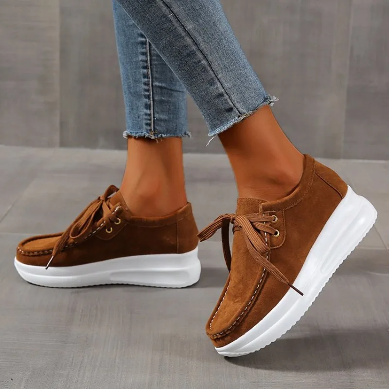2026 New Solid Color Thick Bottom Lace Up Walking Women's Shoes Female Breathable Non Slip Platform Shoes Chunky Sneakers Women
2026 New Solid Color Thick Bottom Lace Up Walking Women's Shoes Female Breathable Non Slip Platform Shoes Chunky Sneakers Women