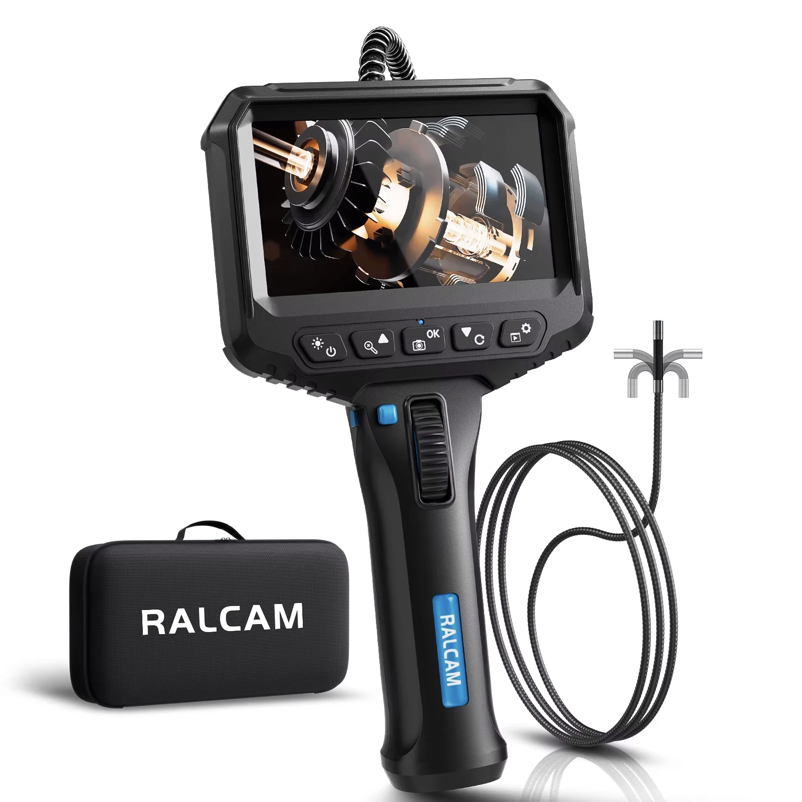 Ralcam Endoscope 4.3"IPS waterproof Screen Articulating Borescope 6.2mm Automotive endoscope Inspection Camera with 6 LEDs
Ralcam Endoscope 4.3"IPS waterproof Screen Articulating Borescope 6.2mm Automotive endoscope Inspection Camera with 6 LEDs