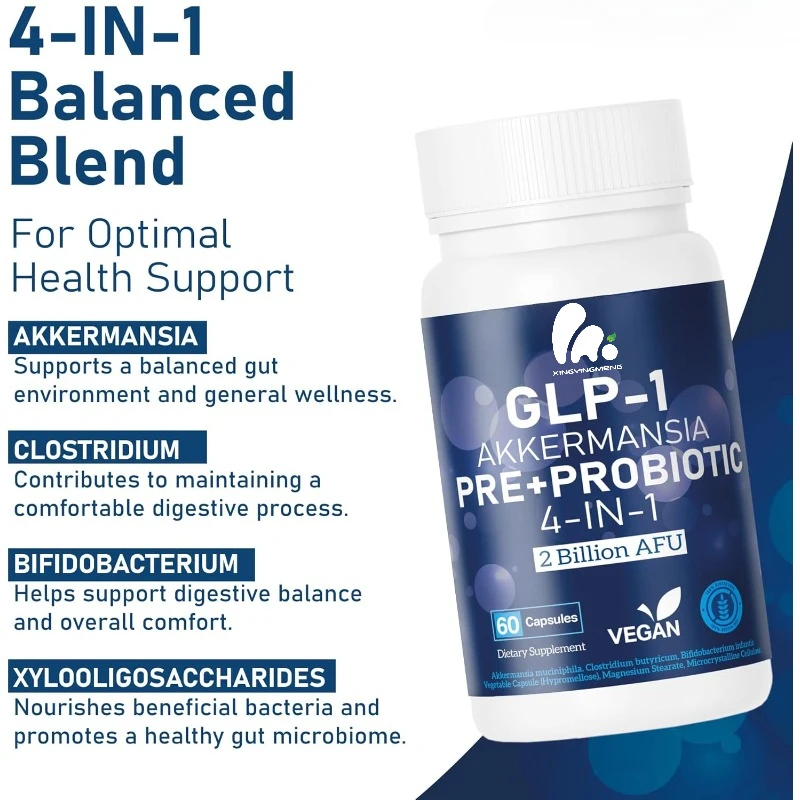 GLP-1 probiotic prebiotic Akkermansia Muciniphila capsule supplement - GLP1 intestinal abdominal digestion capsule
GLP-1 probiotic prebiotic Akkermansia Muciniphila capsule supplement - GLP1 intestinal abdominal digestion capsule
