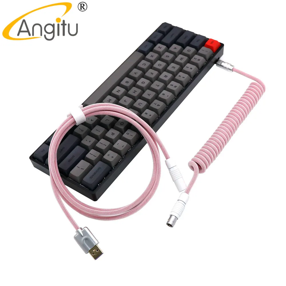 Angitu Customized USB to TYPE C 1B Aviation Cable Mechanical Keyboard Coiled Cable With Colored 1B/0B Aviator Double Sleeved
Angitu Customized USB to TYPE C 1B Aviation Cable Mechanical Keyboard Coiled Cable With Colored 1B/0B Aviator Double Sleeved