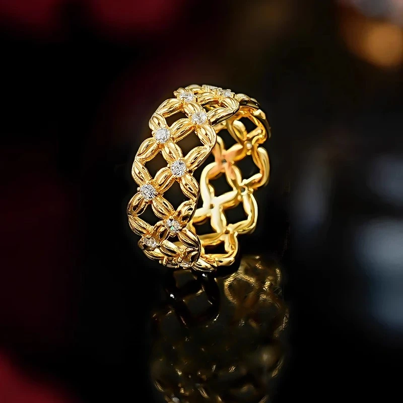 Flowers Are Like Brocade Hollow Out Fried Dough Twists Ring Ancient 925 Silver Plated Gold Medieval Row Diamond Index Finger
Flowers Are Like Brocade Hollow Out Fried Dough Twists Ring Ancient 925 Silver Plated Gold Medieval Row Diamond Index Finger