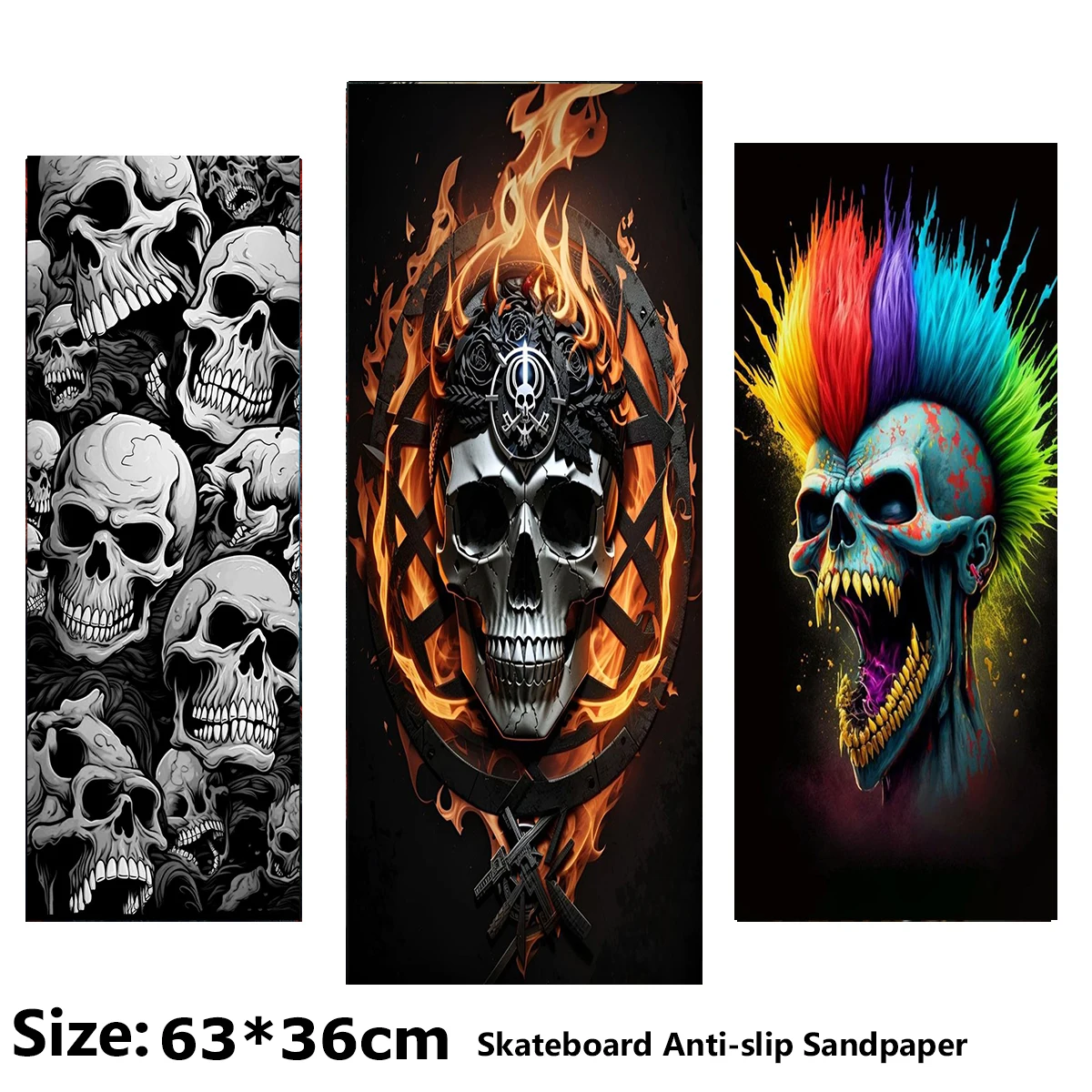 White Funny Skull Pattern Electric Scooter Anti-slip Sticker Sandpaper Skateboard Grip Tape Sheet 63*36cm
White Funny Skull Pattern Electric Scooter Anti-slip Sticker Sandpaper Skateboard Grip Tape Sheet 63*36cm