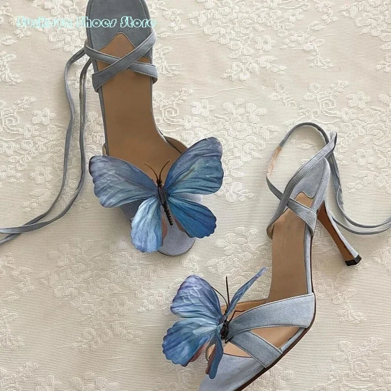 Butterfly Embellished Lace-up Sandals Summer Round Open Toe Thin High Heels Sweet Women Girls Heeled Shoes Fairy Dress Stilettos
Butterfly Embellished Lace-up Sandals Summer Round Open Toe Thin High Heels Sweet Women Girls Heeled Shoes Fairy Dress Stilettos