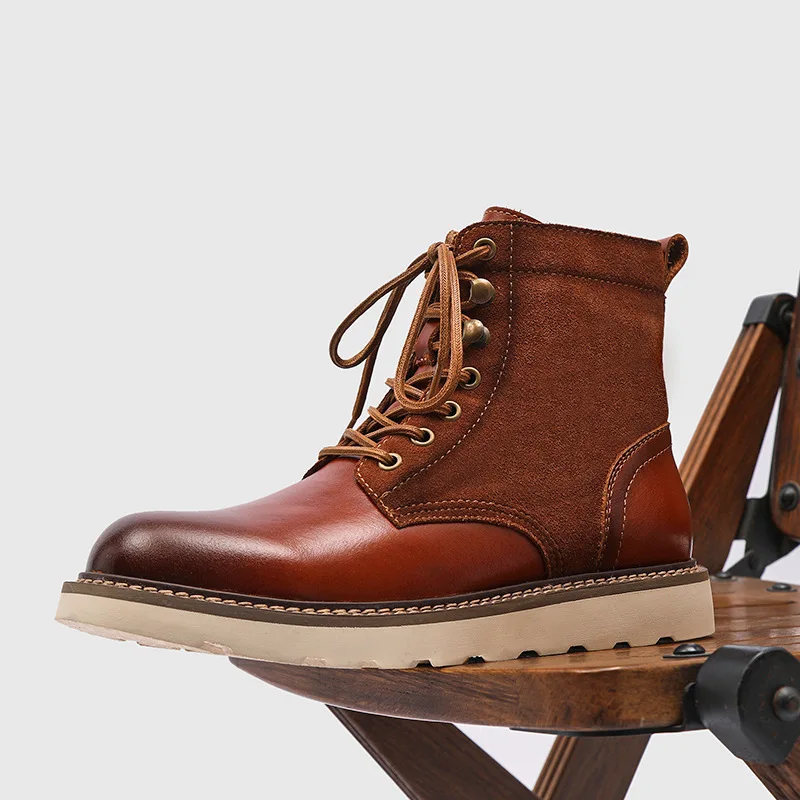 CLAIAMI First Layer Cowhide Ankle Men Boots Trendy British Leather Locomotive Boots for Men Outdoor Lace-up Casual Shoes Zapatos
CLAIAMI First Layer Cowhide Ankle Men Boots Trendy British Leather Locomotive Boots for Men Outdoor Lace-up Casual Shoes Zapatos