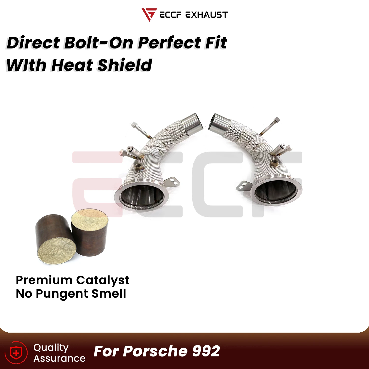 Sporty tapered design Downpipe With Heat Shield For Porsche 992 Aggressive Exhaust Sound Plug and Play Upgrade Performance
Sporty tapered design Downpipe With Heat Shield For Porsche 992 Aggressive Exhaust Sound Plug and Play Upgrade Performance