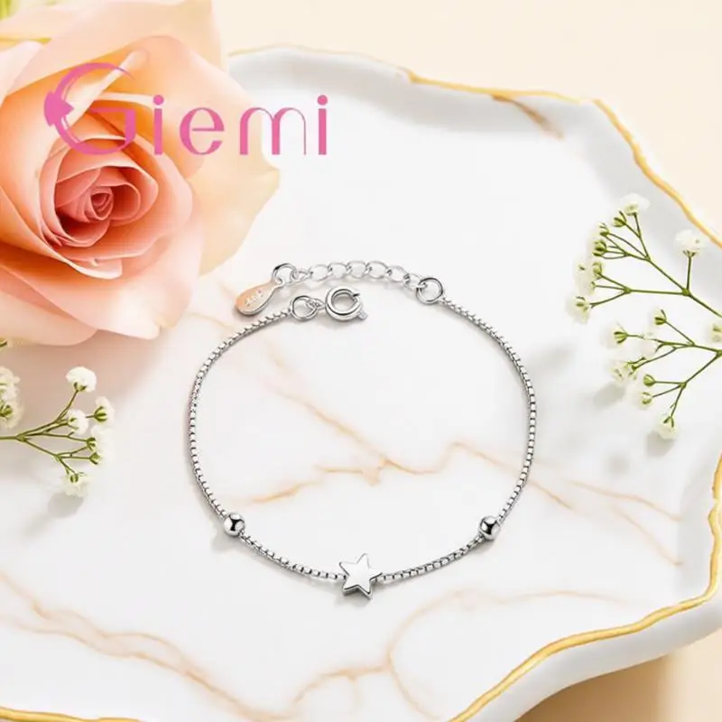 Simple 925 Sterling Silver Star Square Shape Adjustable Bracelets for Women Girls Engagement Party Fashion Jewelry Gifts
Simple 925 Sterling Silver Star Square Shape Adjustable Bracelets for Women Girls Engagement Party Fashion Jewelry Gifts