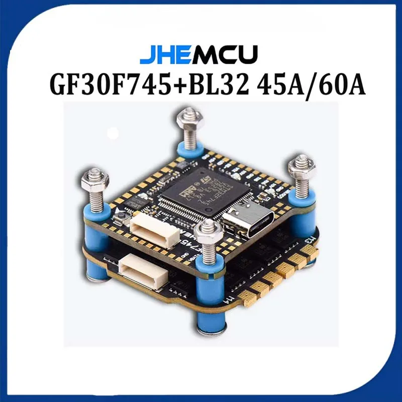 JHEMCU GF30F745 Стек контроллера полета с ICM BLHELI_32 45A/60A 4in1 ESC 3-6S 30X30mm для RC FPV Drone
JHEMCU GF30F745 Стек контроллера полета с ICM BLHELI_32 45A/60A 4in1 ESC 3-6S 30X30mm для RC FPV Drone
